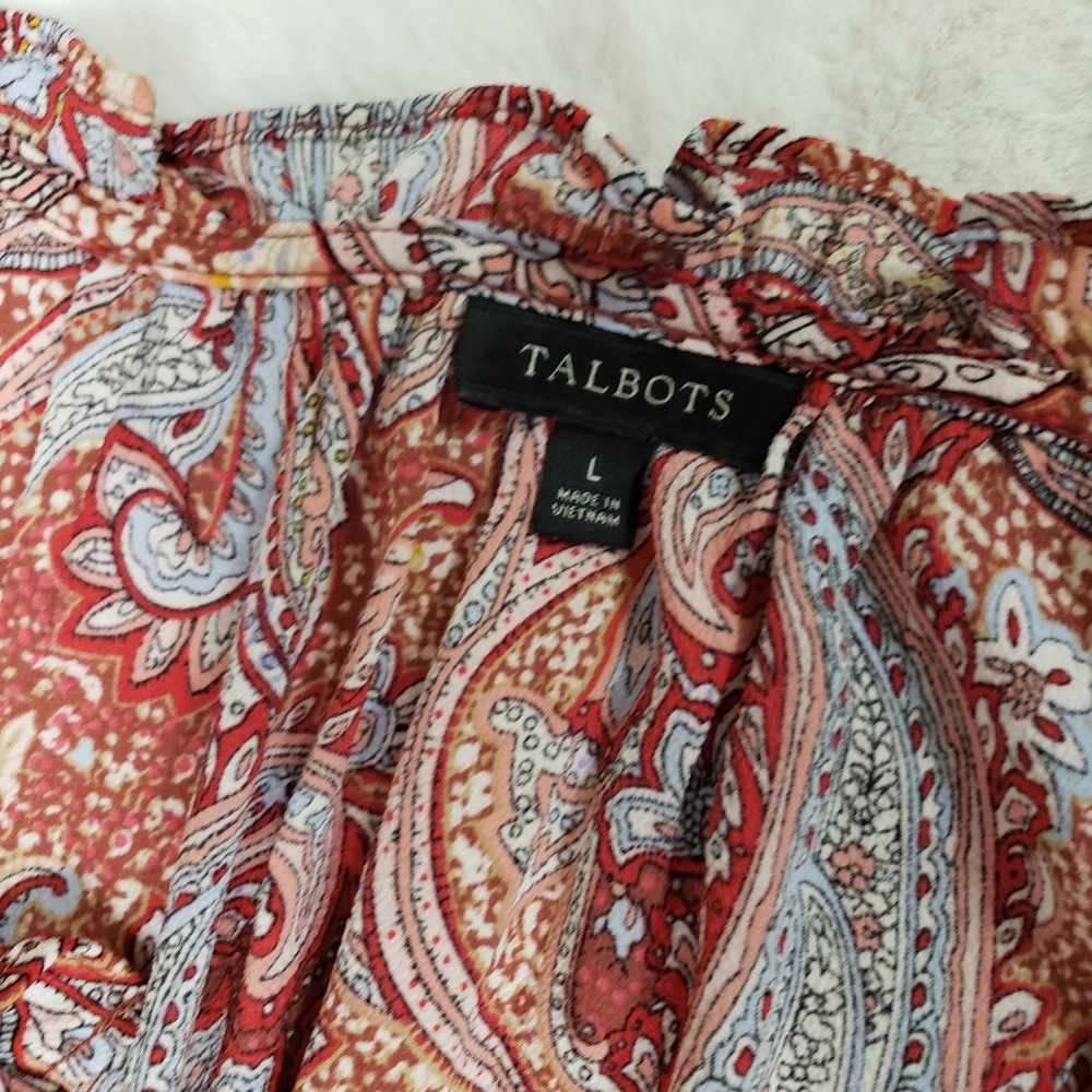 Talbots Split Neck Soft Dress Sprinkle Paisley La… - image 6